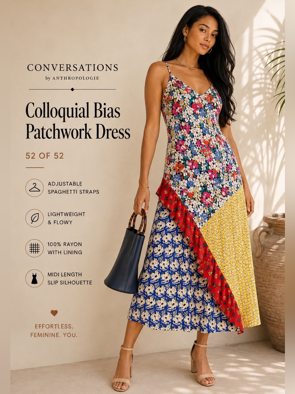 Anthropologie Conversations 52 of 52 Colloquial Bias Patchwork Maxi Dress L